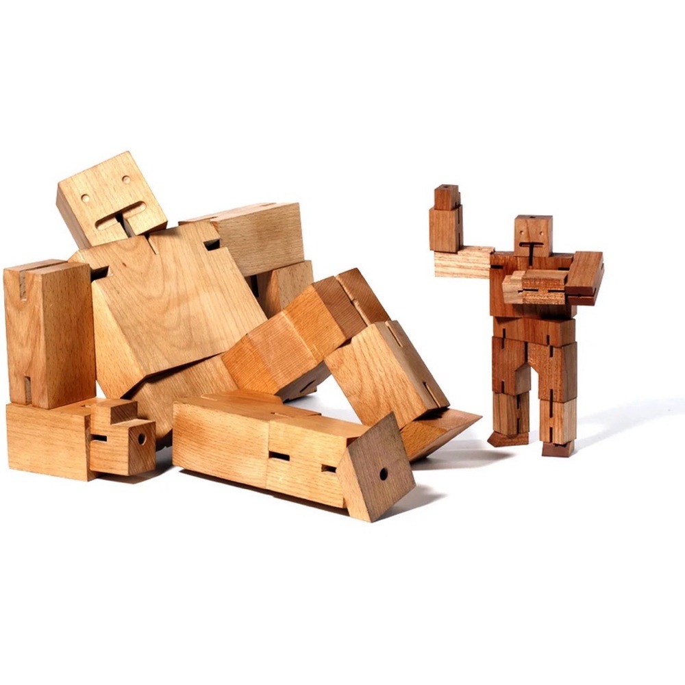 Cubebot Wooden Robot Transforming Toy
